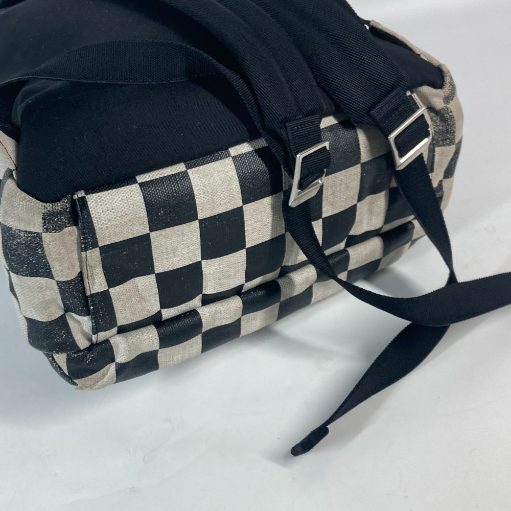 SAINT LAURENT PARIS Plaid Backpack Leather Canvas Beige - Picture 7 of 9